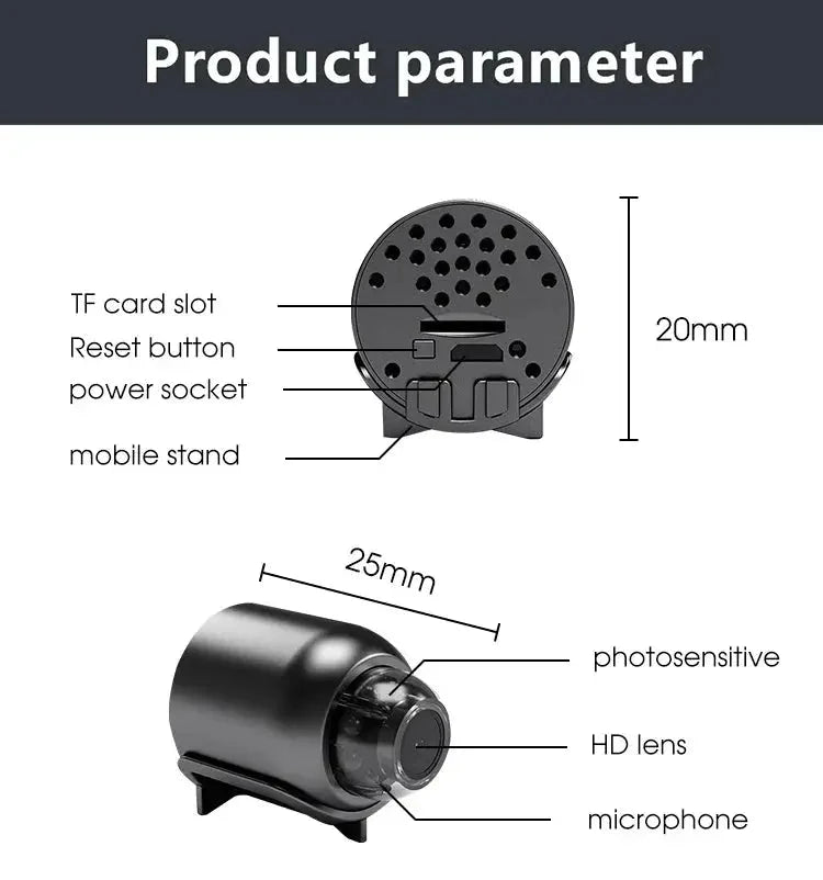 1080P WiFi Camera With Night Vision And Motion Detection For Car And Home Guard