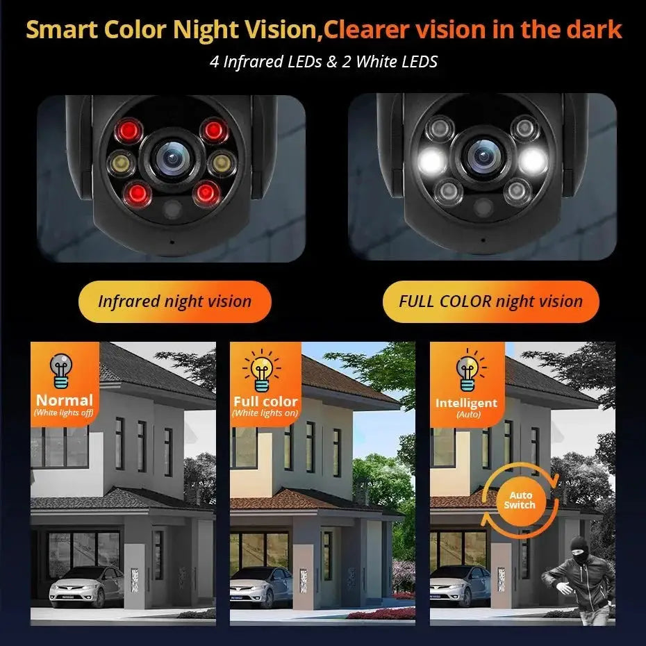KERUI Outdoor PTZ WiFi Security Camera - 8MP UHD Tuya AI Detection Hooks - stepyours.com