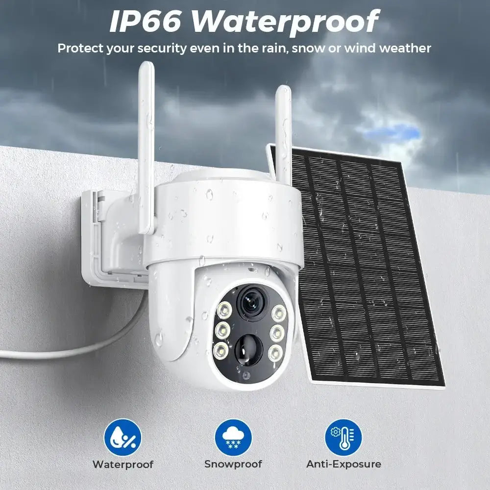 Abuntu 5MP Solar Outdoor Camera - Wireless WiFi with 7800mAh Battery Hooks - stepyours.com
