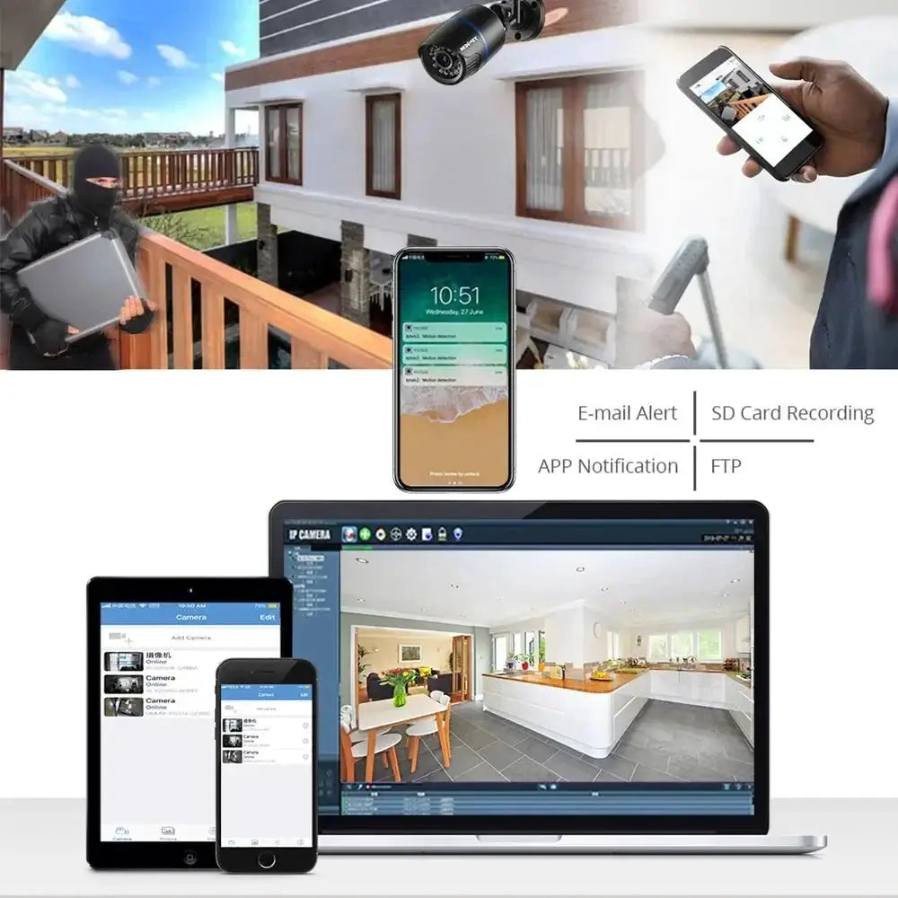 4MP Outdoor WiFi Bullet Security Camera - CamHi CamHipro Compatible Alerts - stepyours.com