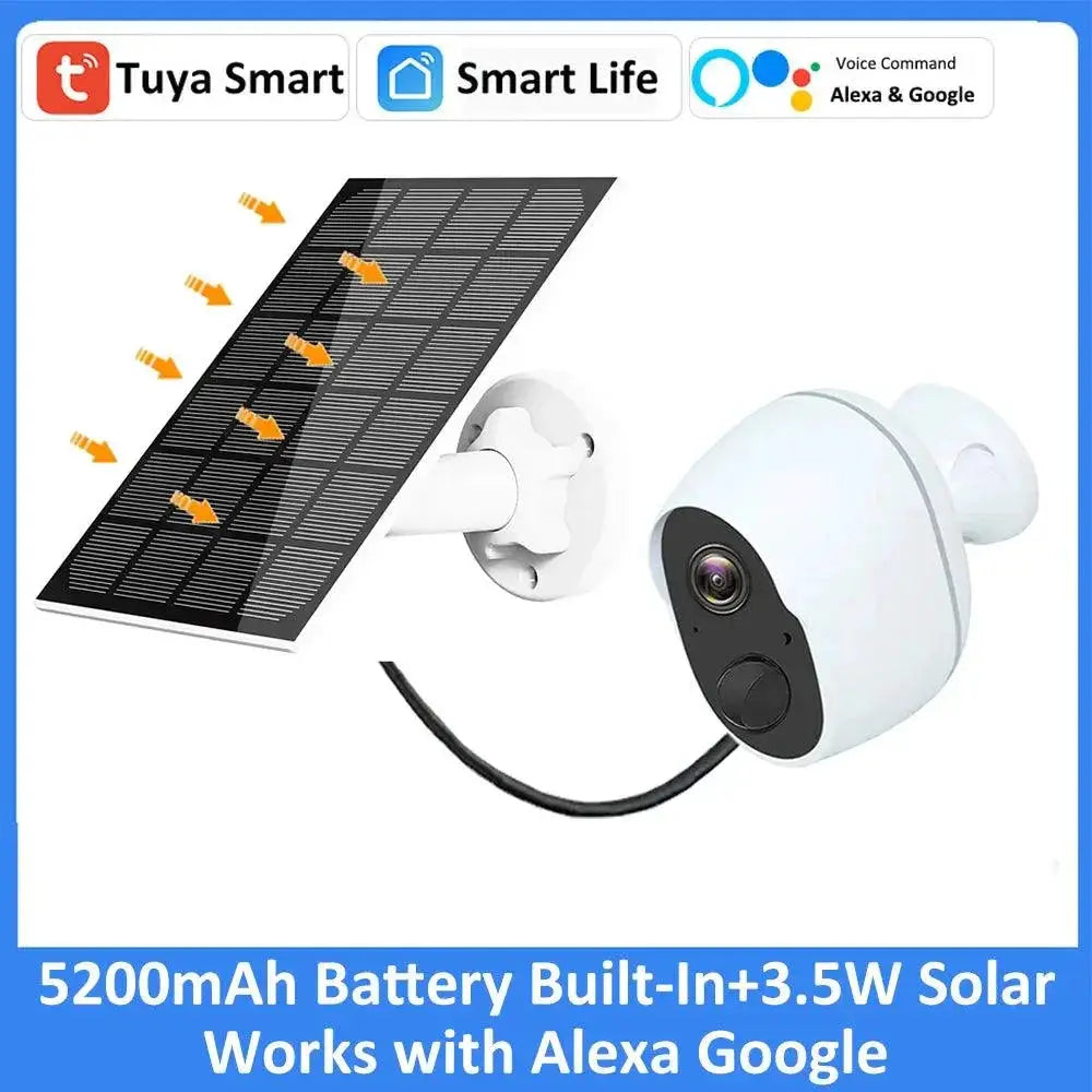 Solar Outdoor Security Camera Rechargeable Battery Alexa
