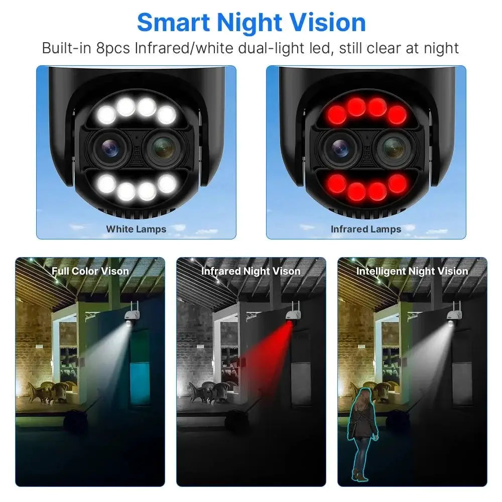 Hiseeu 4K 8MP PTZ WiFi IP Camera With 8X Zoom Night Vision And Smart Detection - stepyours.com