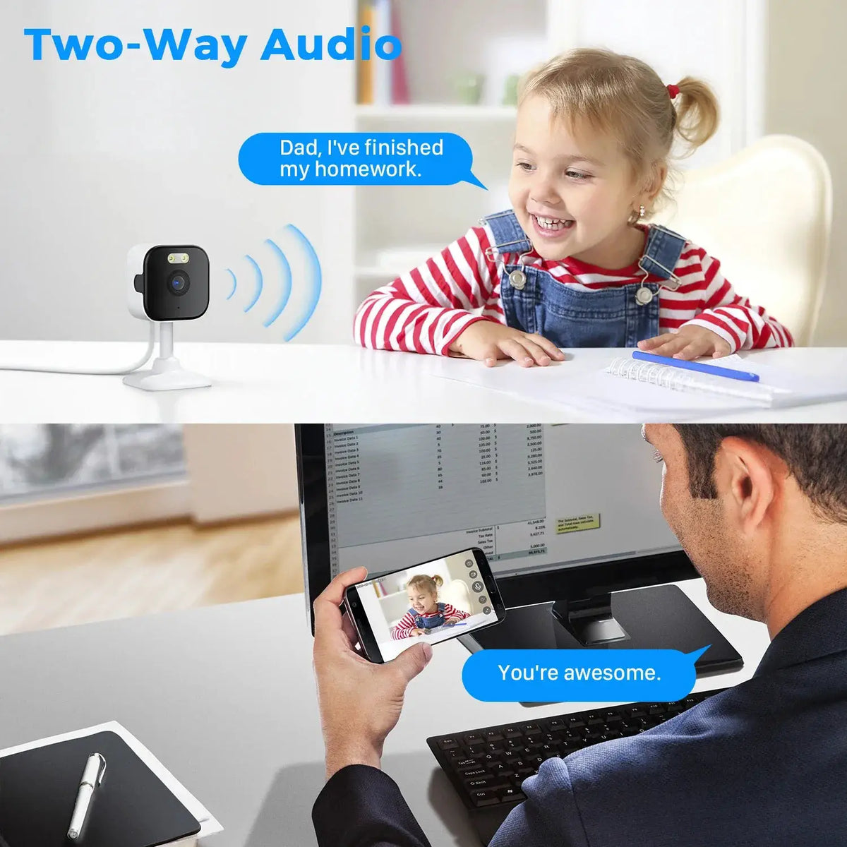 BESDER 5MP Indoor Cube Camera - AI Human Detection And Two - Way Audio - stepyours.com