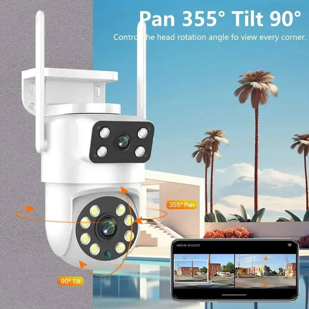 Sherway 4K 8MP Tuya Dual - Lens Outdoor PTZ Camera - AI Tracking and Smart Home - stepyours.com