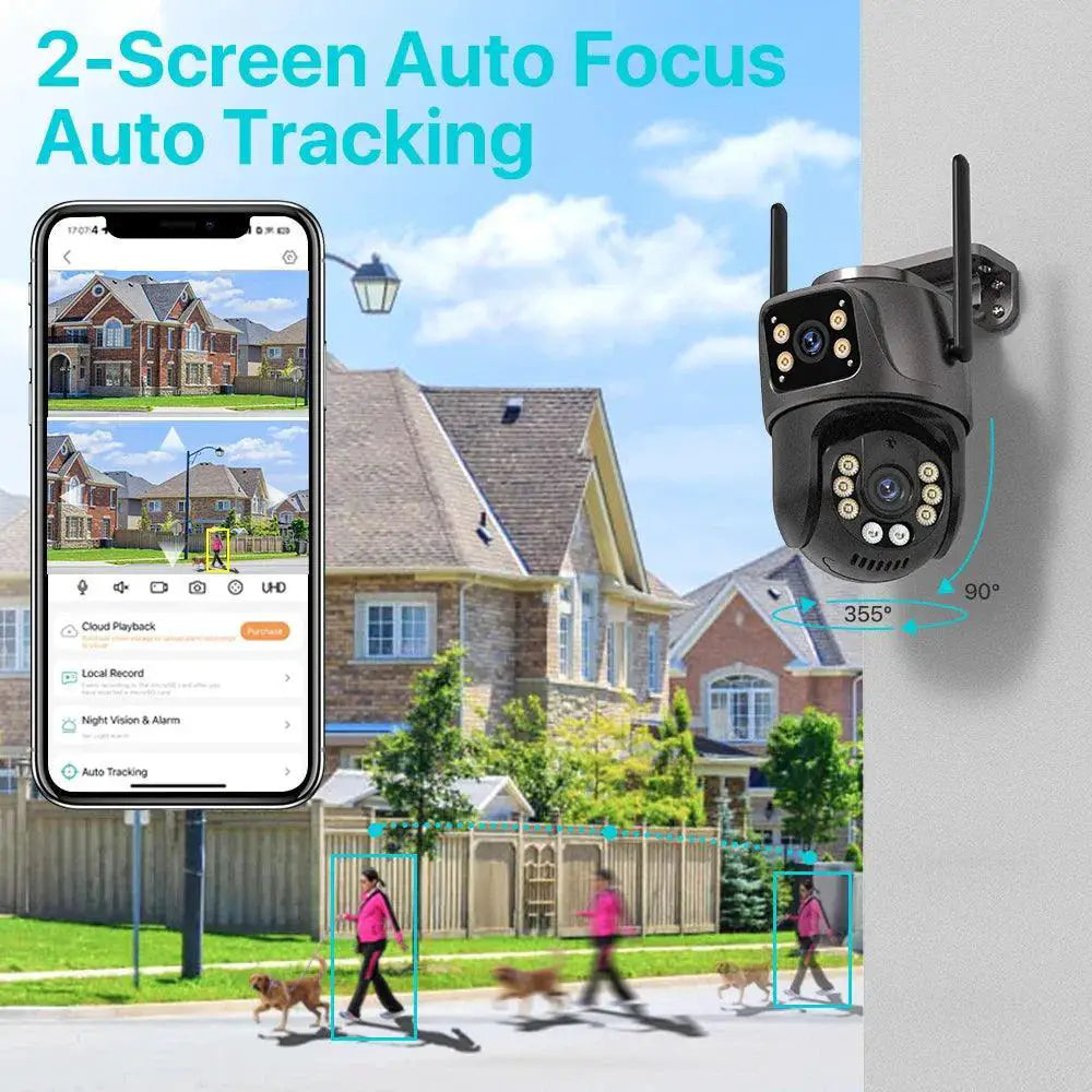 4K AI Outdoor PTZ Security Camera With Auto Tracking Lens