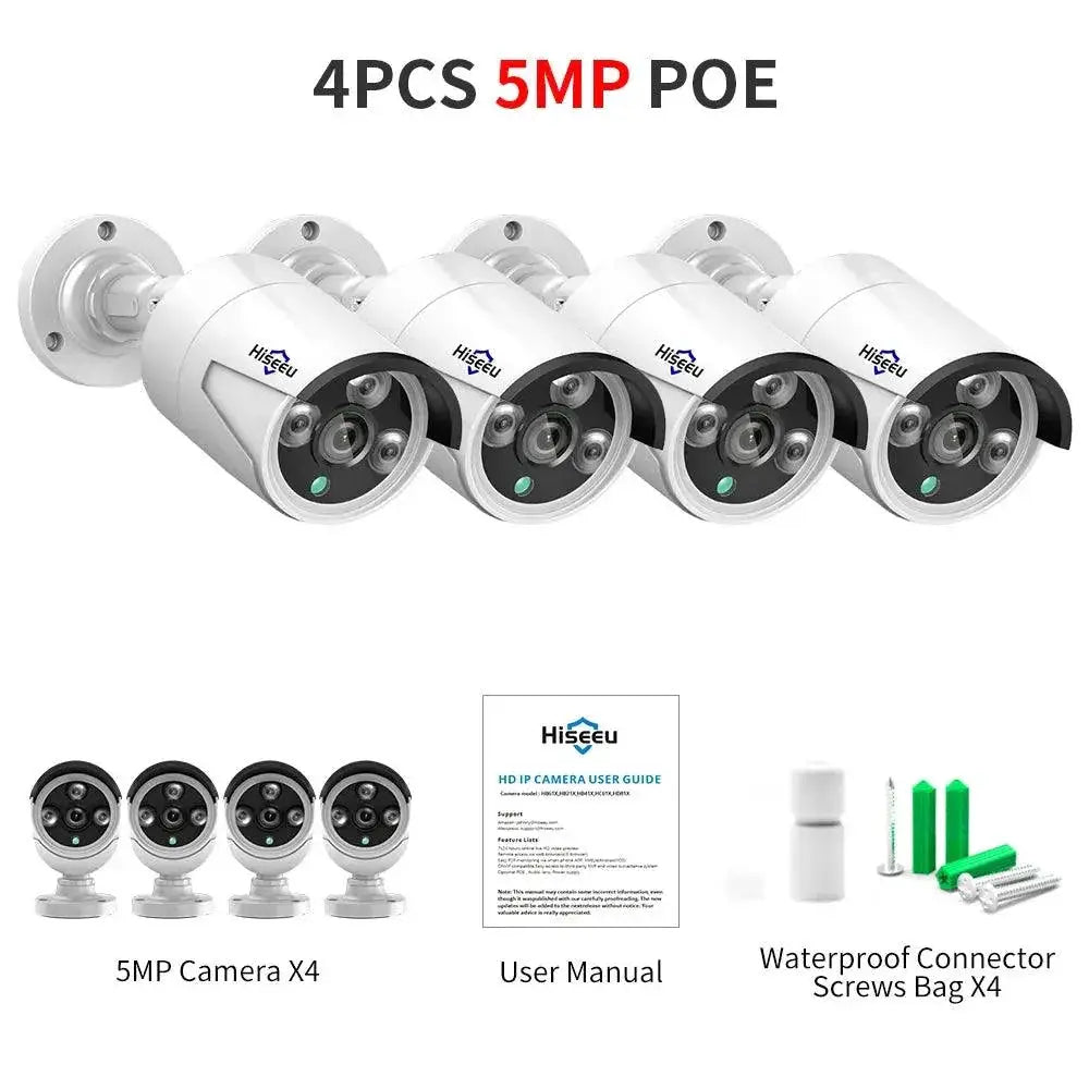 5MP PoE Outdoor Security Camera With Night Vision And Audio
