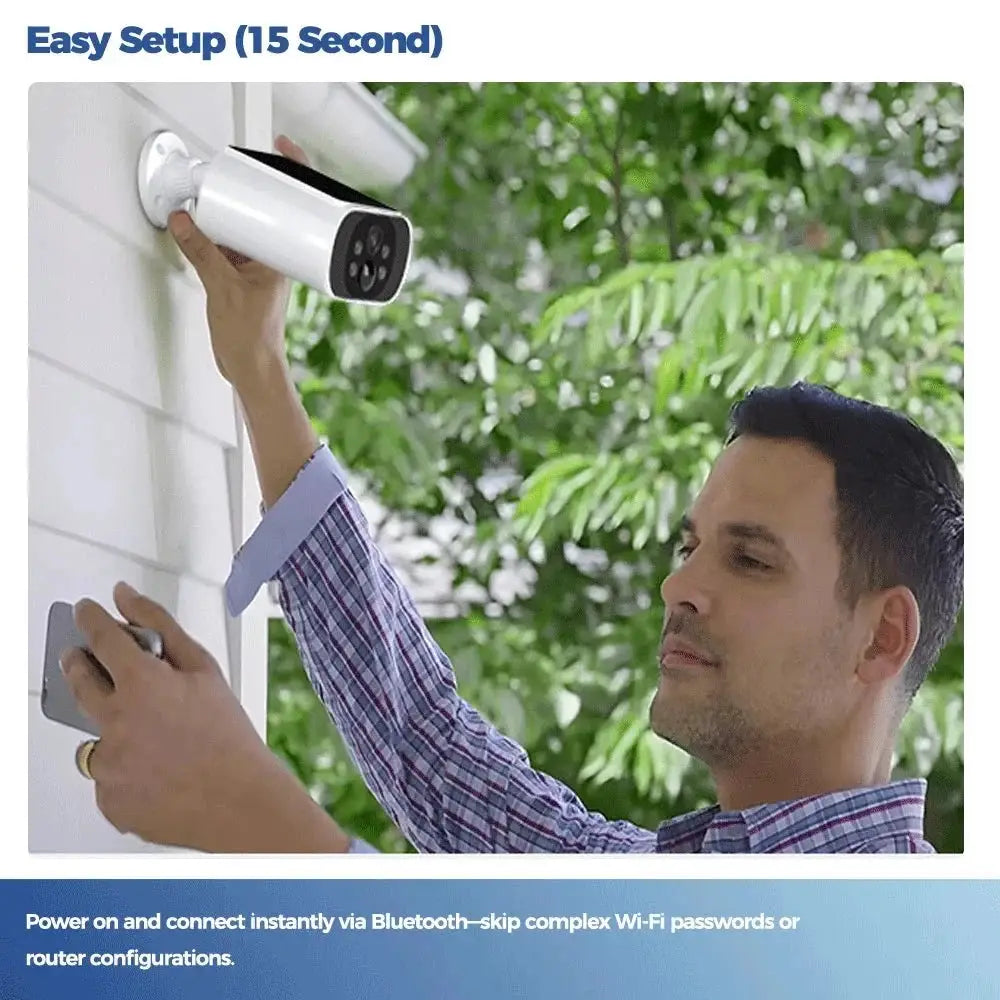Alevio 2.5K Outdoor Solar Camera Wireless AI Security With Night Vision Hooks - stepyours.com