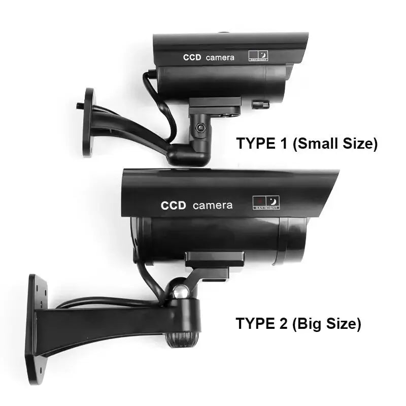 Dummy Security Camera - Waterproof Indoor Fake CCTV Red LED Lights No Wiring - stepyours.com