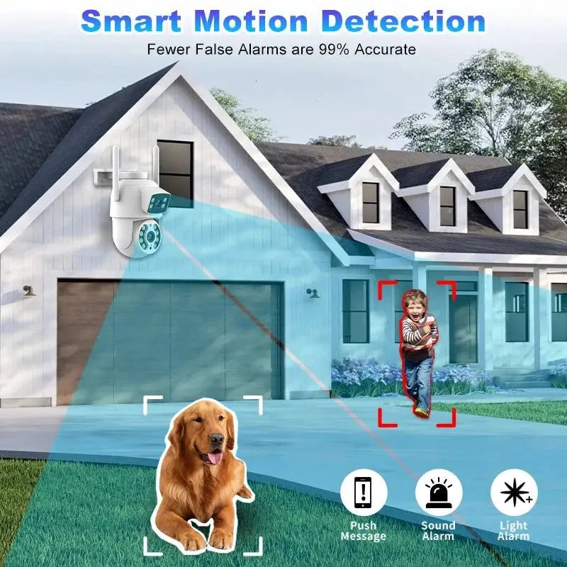 8MP 4K Dual Lens PTZ WiFi Pro Camera With AI Human Detection Auto Tracking - stepyours.com