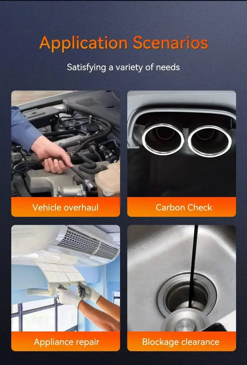 Industrial Endoscope Camera 2.4 Inch IPS LCD 1080P IP67 Waterproof Borescope - stepyours.com