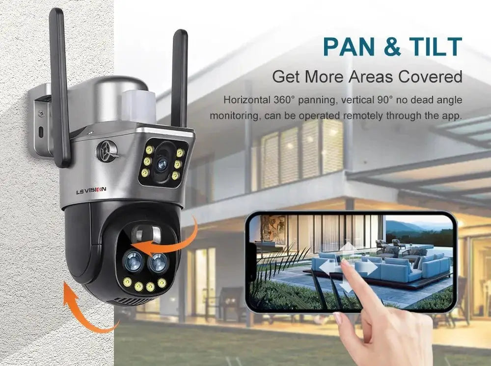 LS Vision Dual Screen Solar Camera 4G WiFi Outdoor Security 10X Zoom IP66 - stepyours.com
