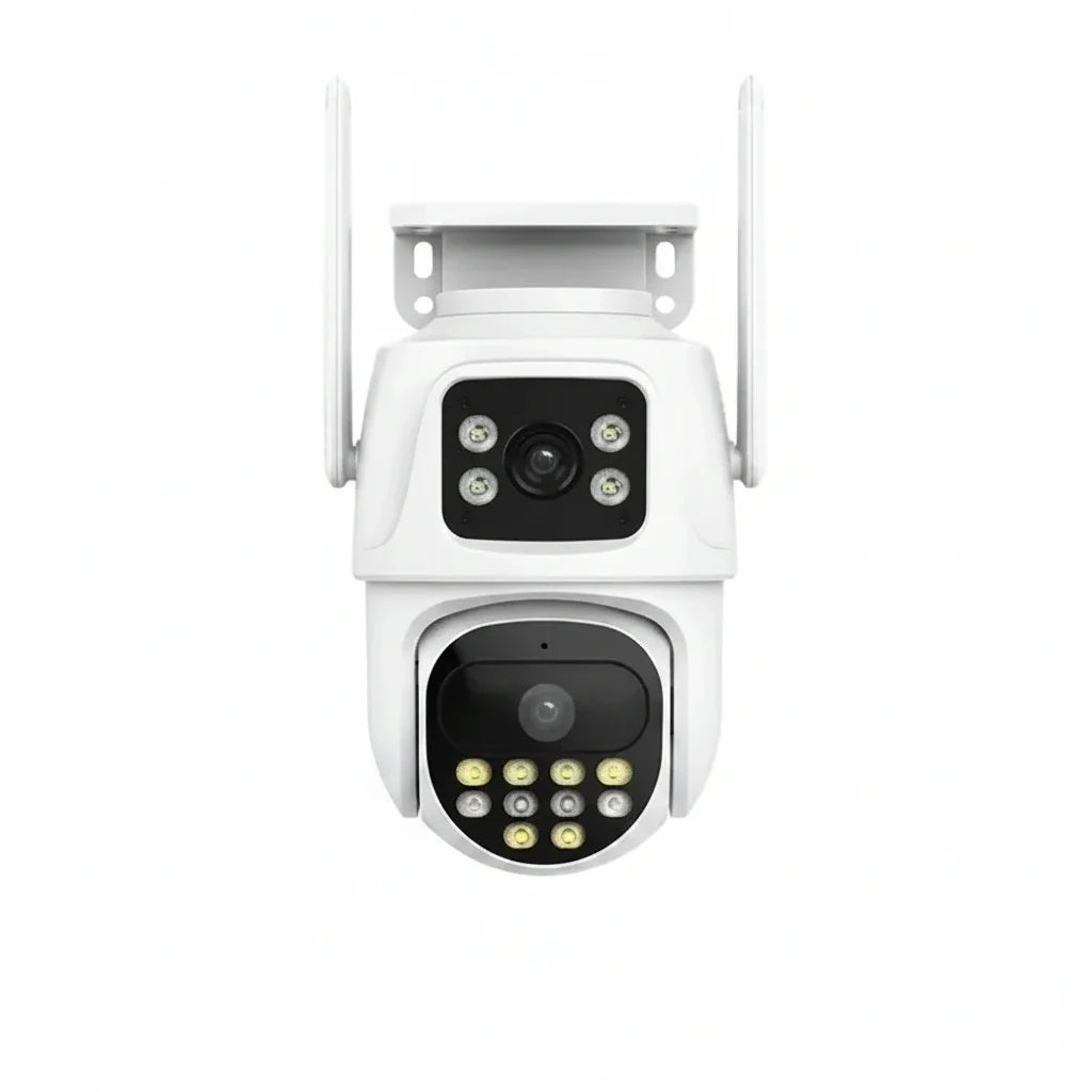 Dual Lens Outdoor Security Camera AI Tracking Waterproof