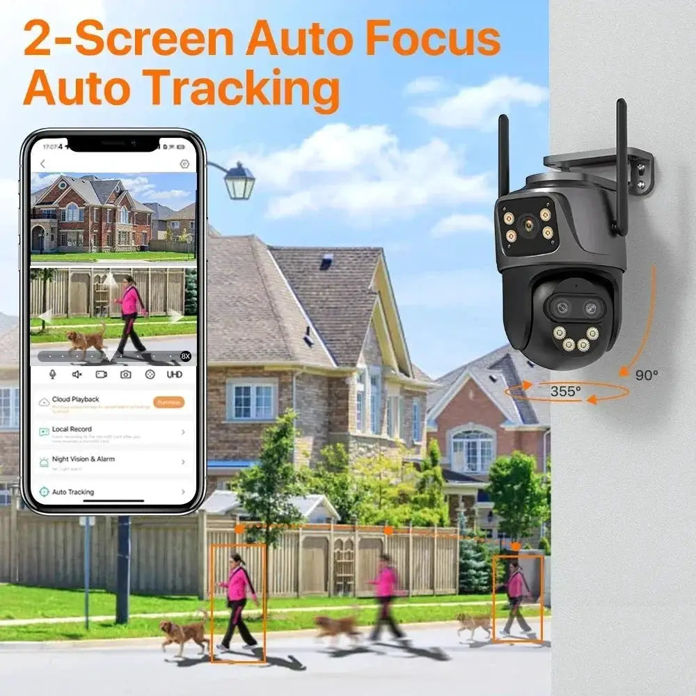 WONSDAR Outdoor WiFi IP Camera - 8x Zoom Triple Lens PTZ With Auto Tracking - stepyours.com