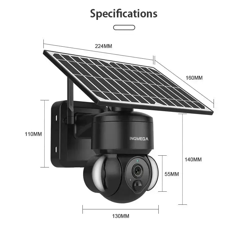 INQMEGA 4MP WiFi Tuya Solar Outdoor Security Camera