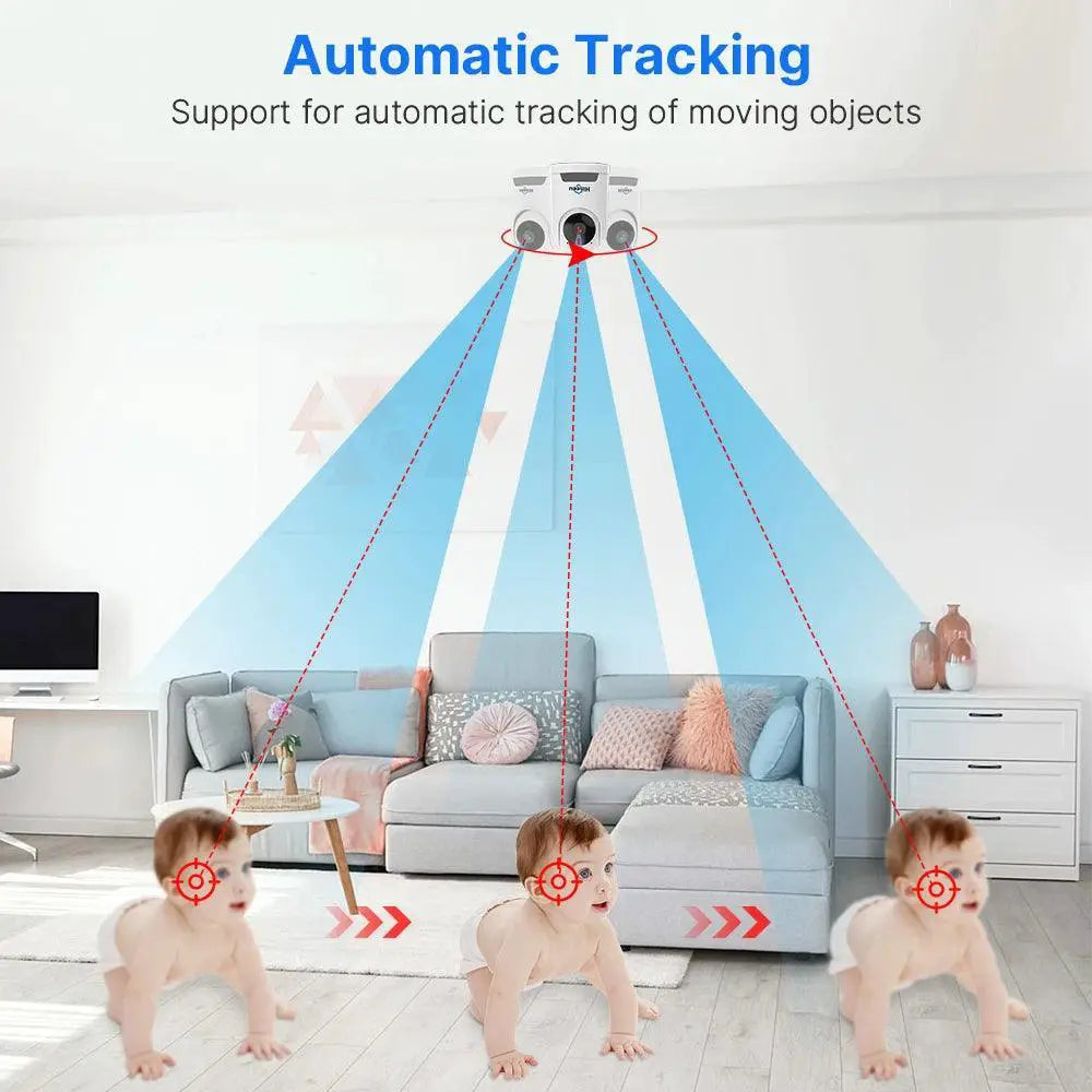 Hiseeu 2K 4MP Smart WiFi PTZ Security Camera AI Tracking