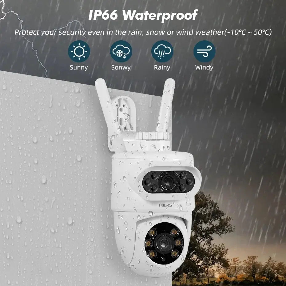 Fuers 5K 10MP Dual Lens IP Camera - Auto Tracking Tuya Smart WiFi CCTV - stepyours.com