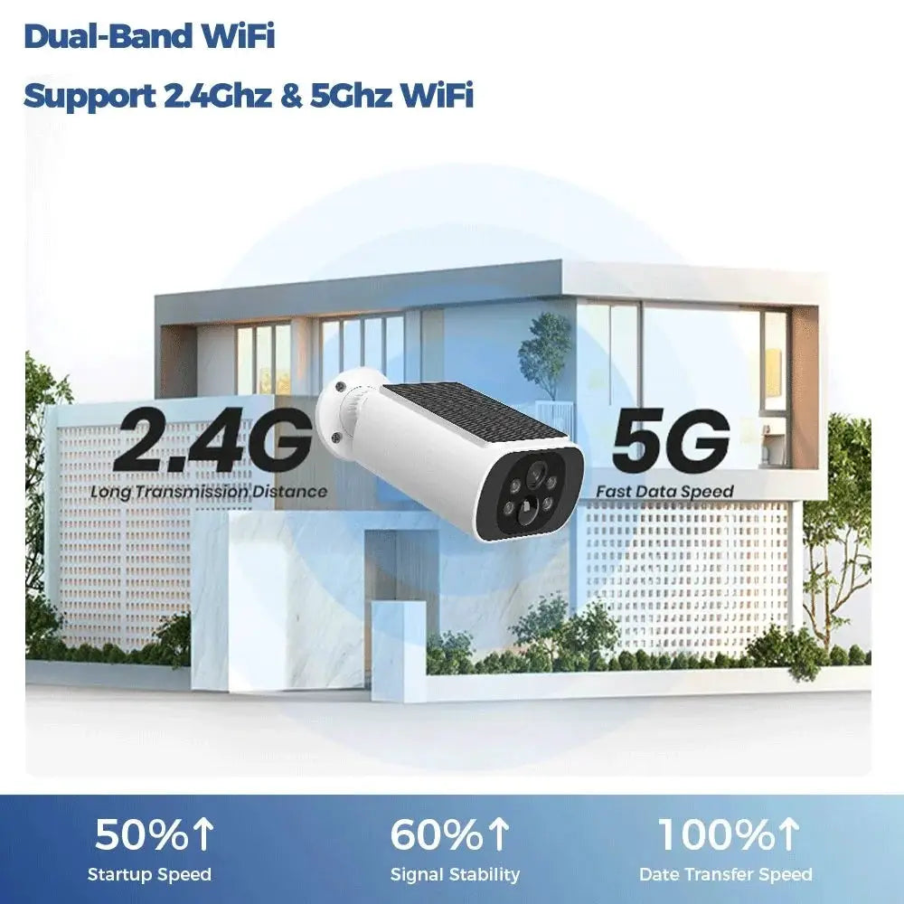 Alevio 2.5K Outdoor Solar Camera Wireless AI Security With Night Vision Hooks - stepyours.com