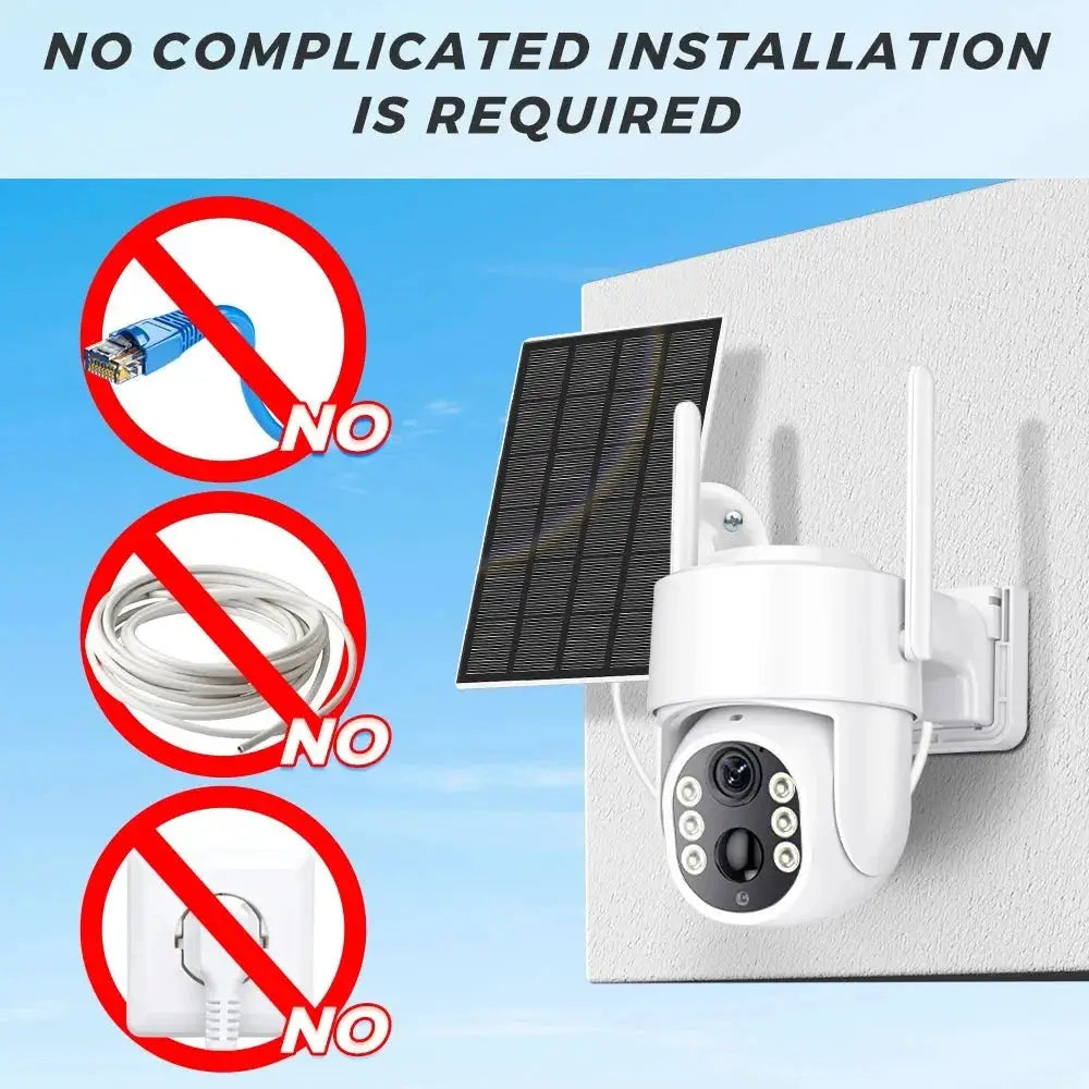 Abuntu 5MP Solar Outdoor Camera - Wireless WiFi with 7800mAh Battery Hooks - stepyours.com