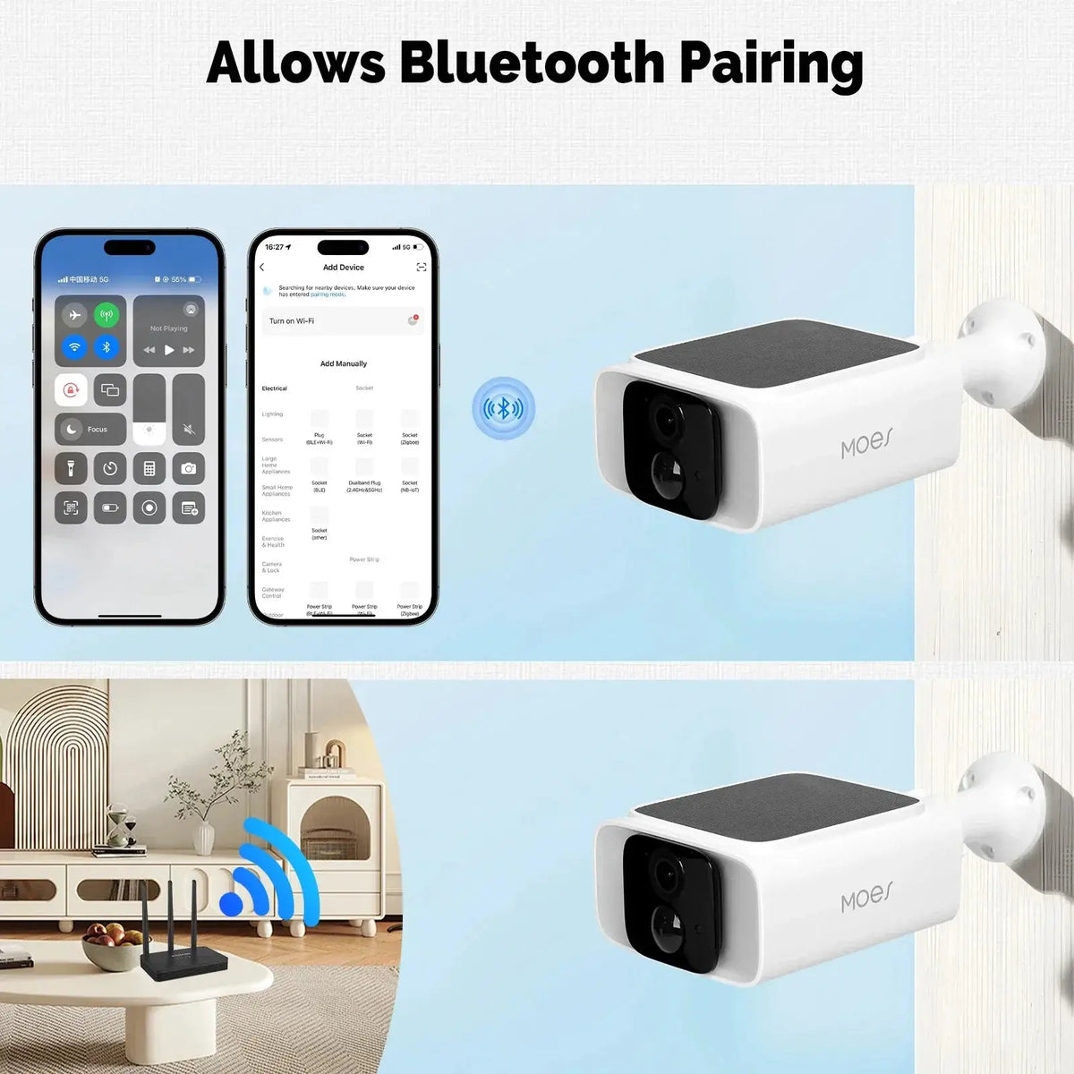MOES Solar Powered WiFi Security Camera 4MP IP65 Waterproof Alexa Google Home - stepyours.com
