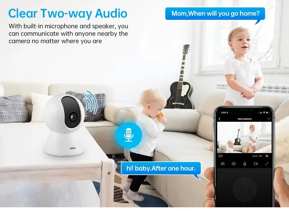 Kerui 5MP Tuya Smart Mini WiFi IP Camera Indoor Security - Tredruns