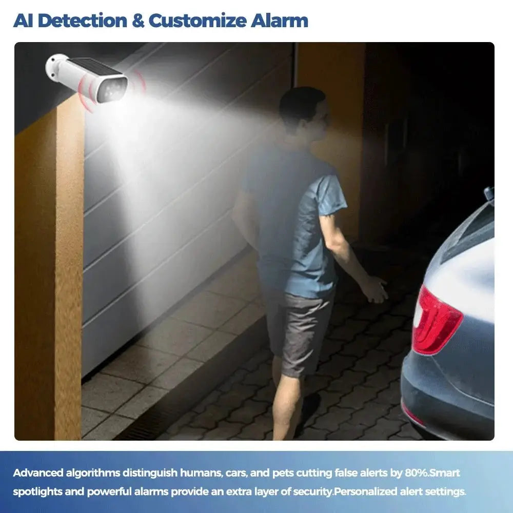 ALEVIO 2.5K Solar Outdoor Wireless Security Camera - AI Detection - stepyours.com