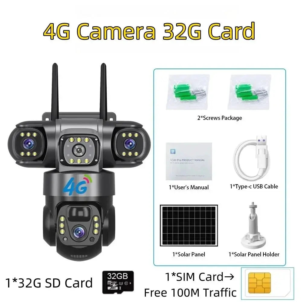 Solar 4G IP Camera 15MP HD Outdoor Night Vision Weatherproof Security - stepyours.com