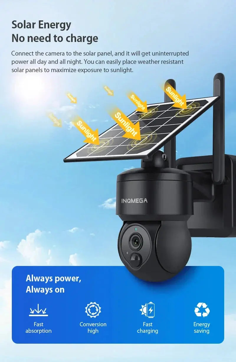 INQMEGA Mini Wifi HD Solar Camera Mobile Tracking Cam