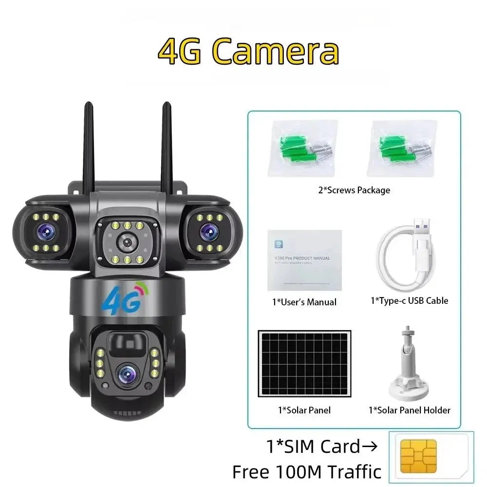 Solar 4G IP Camera 15MP HD Outdoor Night Vision Weatherproof Security - stepyours.com