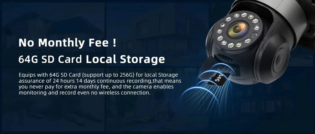 10K 20MP Outdoor WiFi Security Camera 360 Degree PTZ With 4 Lenses And 16X Zoom - stepyours.com