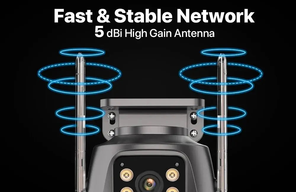 IP Camera 6K 9MP WiFi Outdoor Camera - 3 Lens Dual Screen PTZ With 8x Zoom - stepyours.com