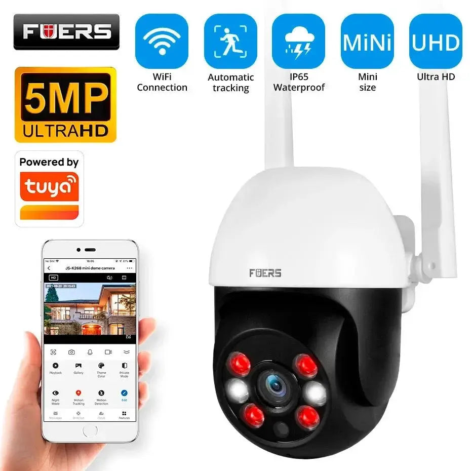 Fuers 8MP 4K Outdoor IP Camera - Auto Tracking And AI Human Detection Tuya Smart - stepyours.com
