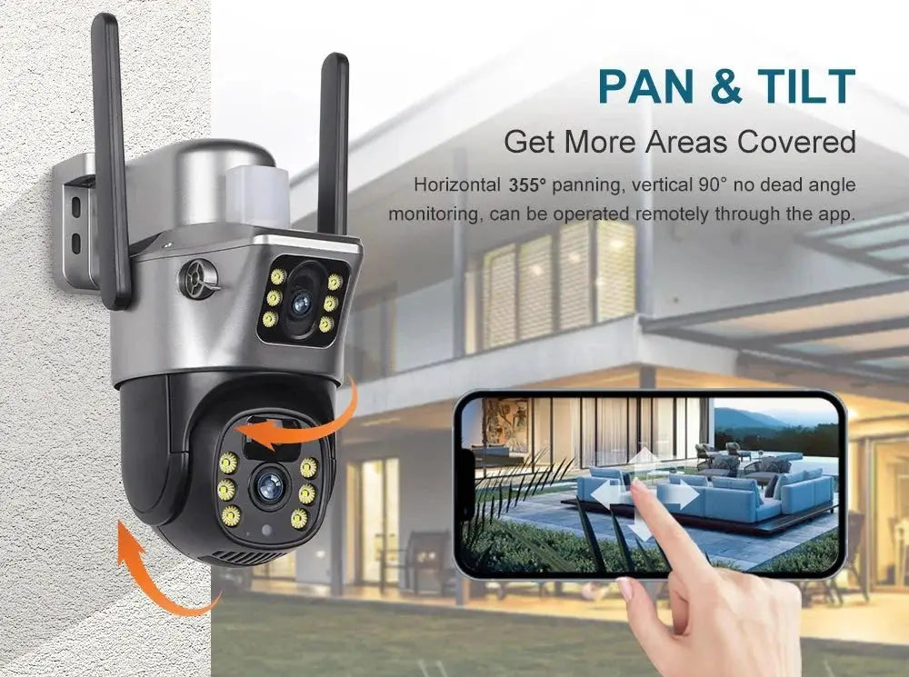 V380 Pro Solar Security Camera - Dual Lenses 8MP 4K PIR Night Vision Outdoor - stepyours.com