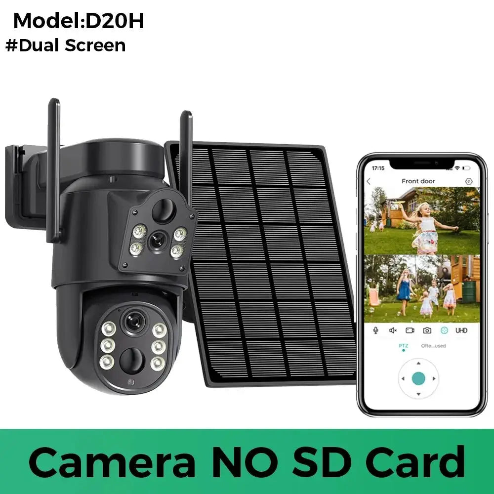 Solar WiFi Security Camera Outdoor Dual Lens 8MP 4K HD with Built - in Battery - stepyours.com