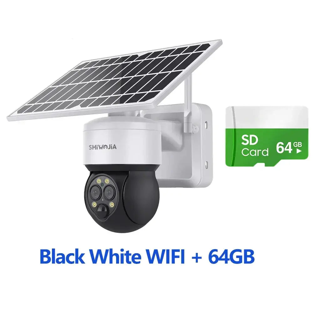 Shiwojia 4G Sim Solar Camera With WiFi 6W Dual Lens 12X Zoom