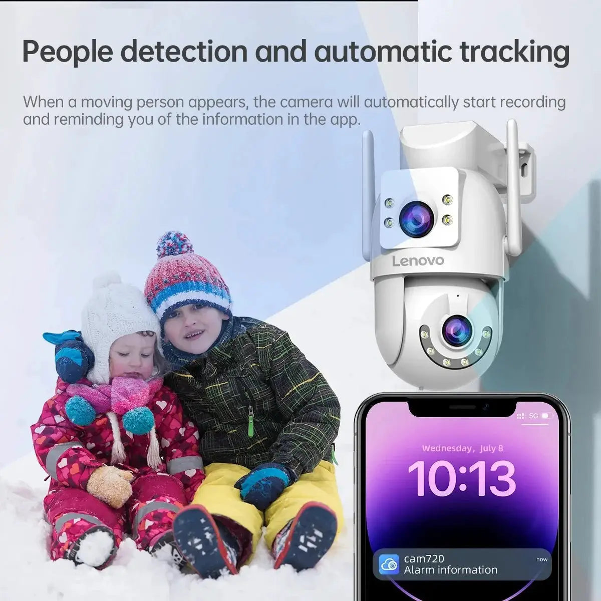 Lenovo HD PTZ Outdoor Camera Dual Lens 6MP With Auto Tracking - 5G WiFi - stepyours.com