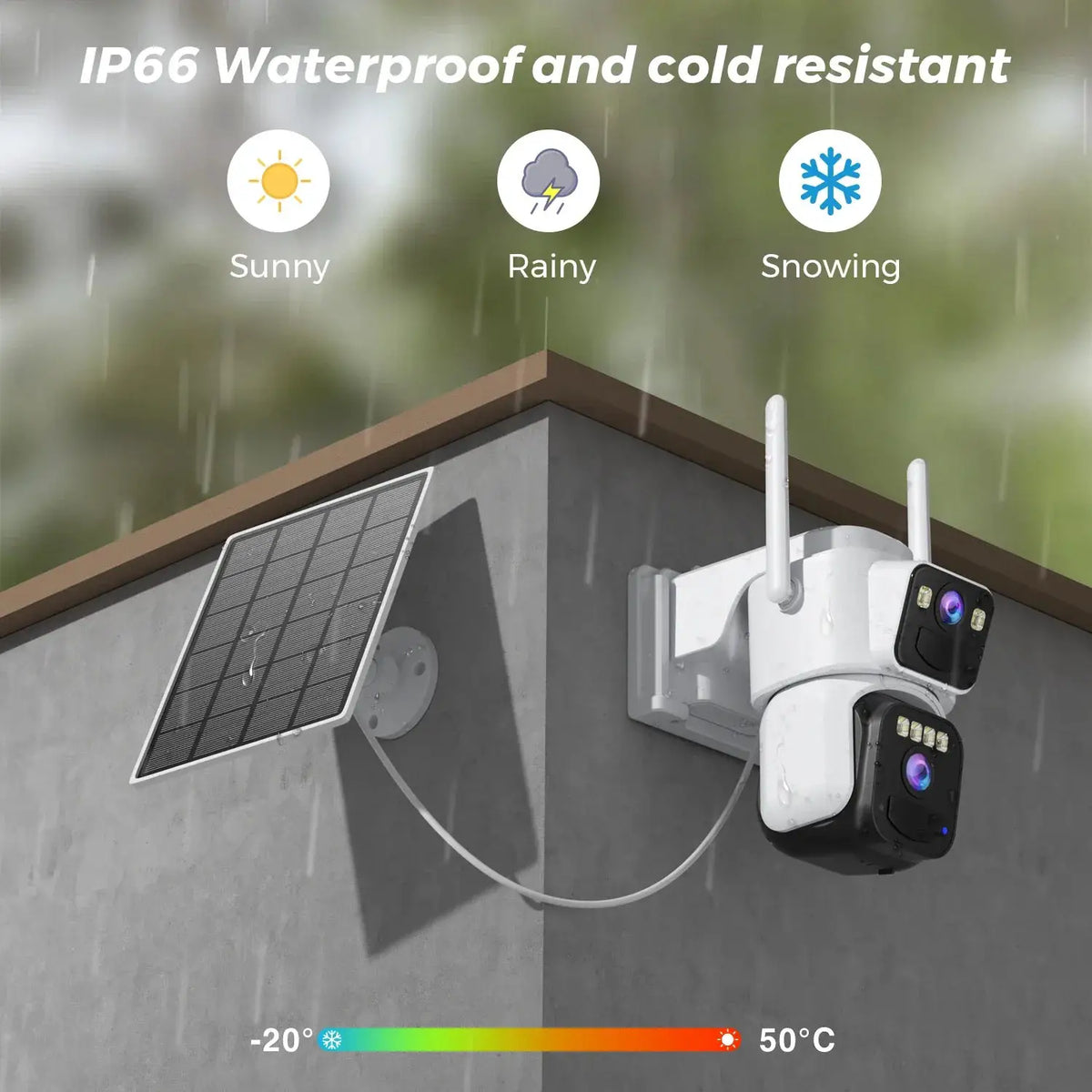8MP Dual Lens Solar WiFi Security Camera - Color Night Vision, PIR Motion - stepyours.com