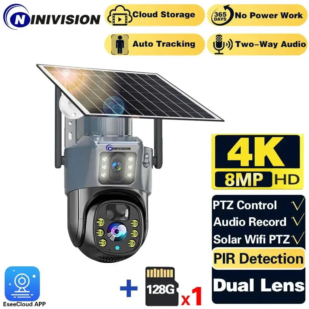 AI Powered Solar Security Camera With Color Night Vision