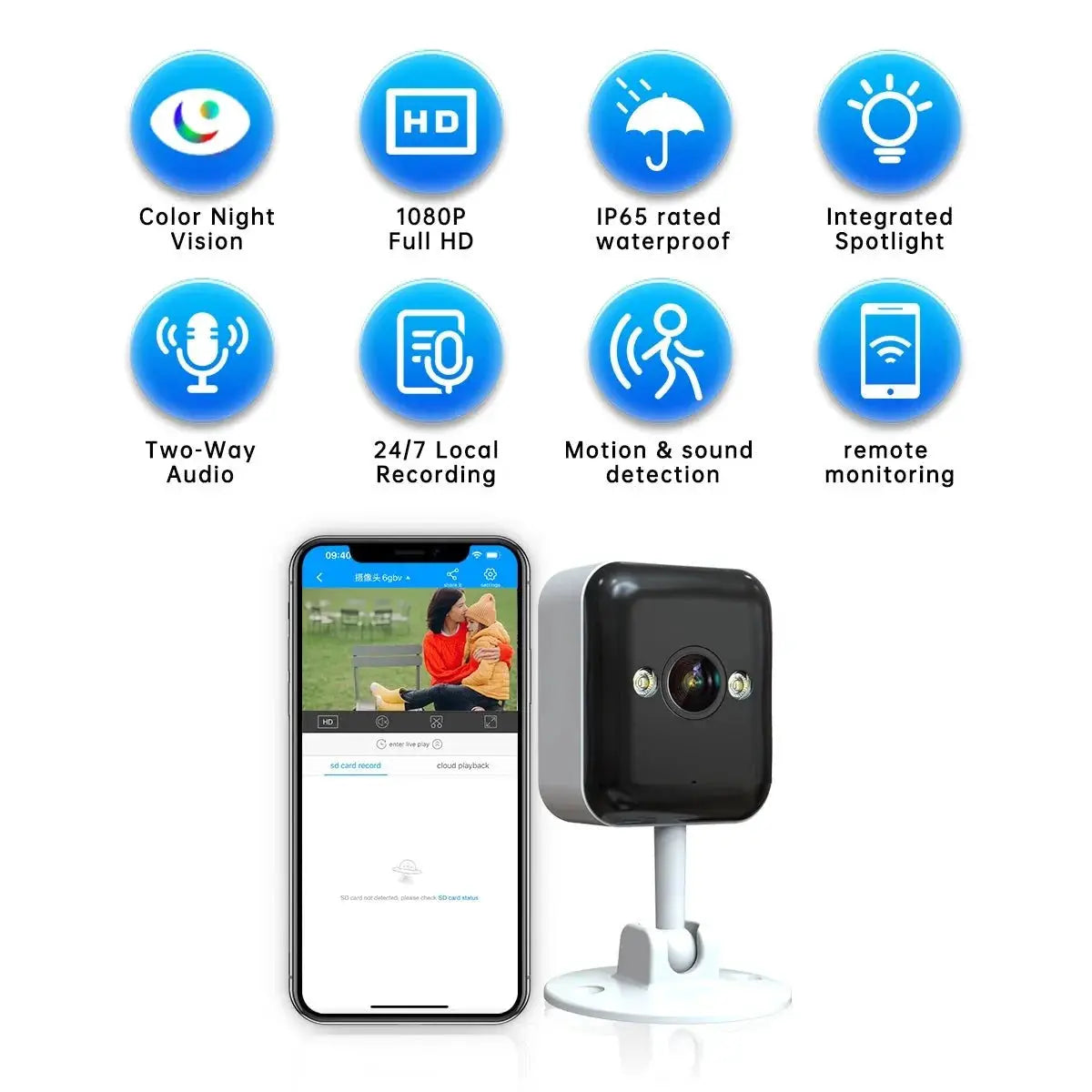 JOOAN 1080P WiFi IP Camera Outdoor Surveillance 5X Digital Zoom Night Vision - stepyours.com