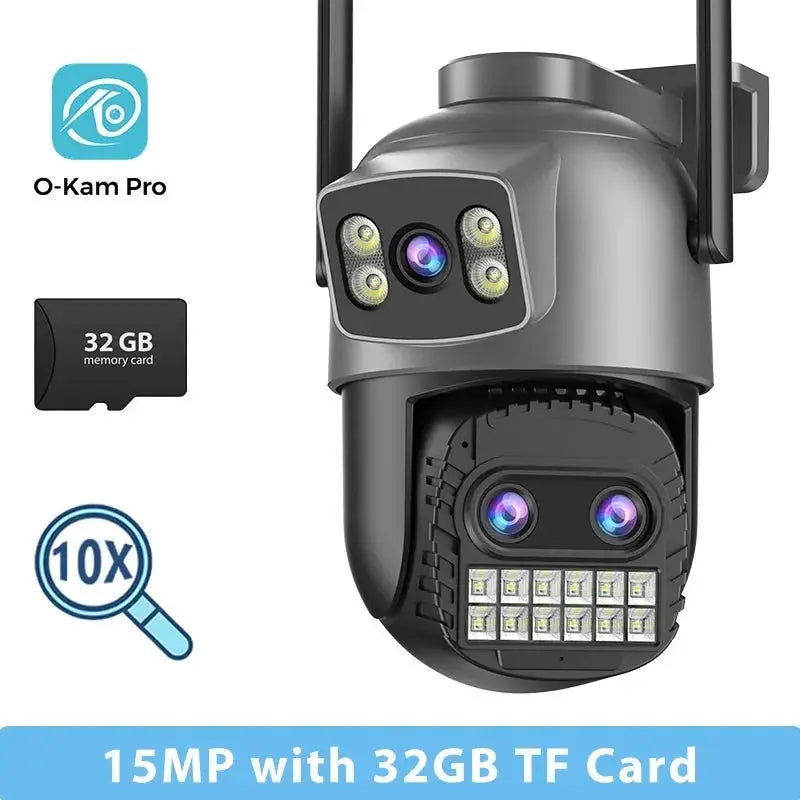 BESDER 15MP WiFi PTZ Outdoor Camera - Dual Screen, 10X Zoom, AI Human Detection - stepyours.com