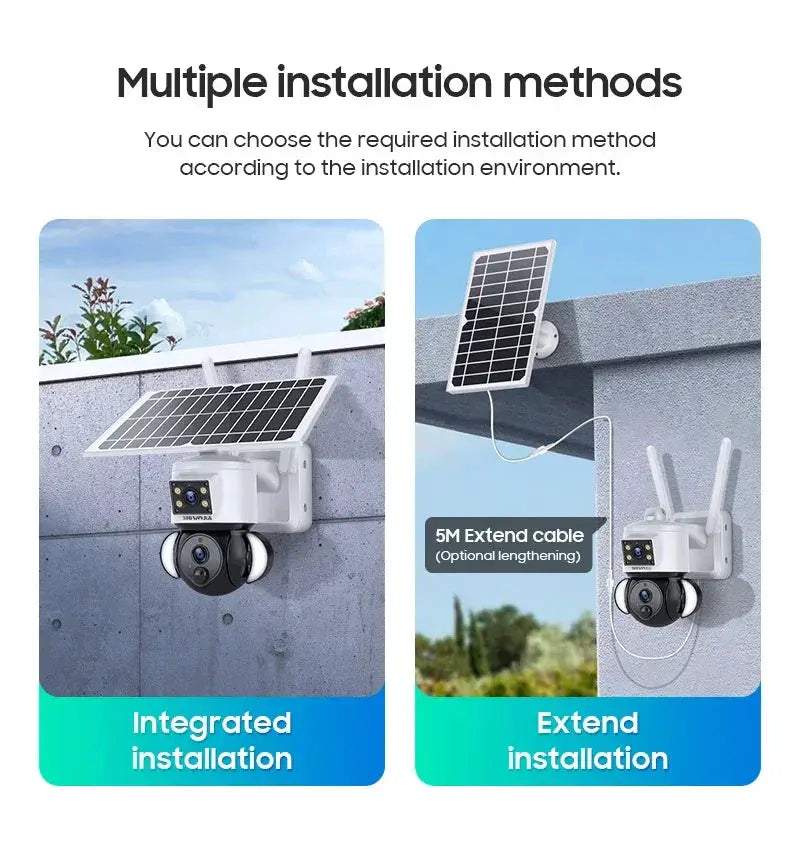 Shiwojia 6MP 4G Solar Security Camera Outdoor Surveillance