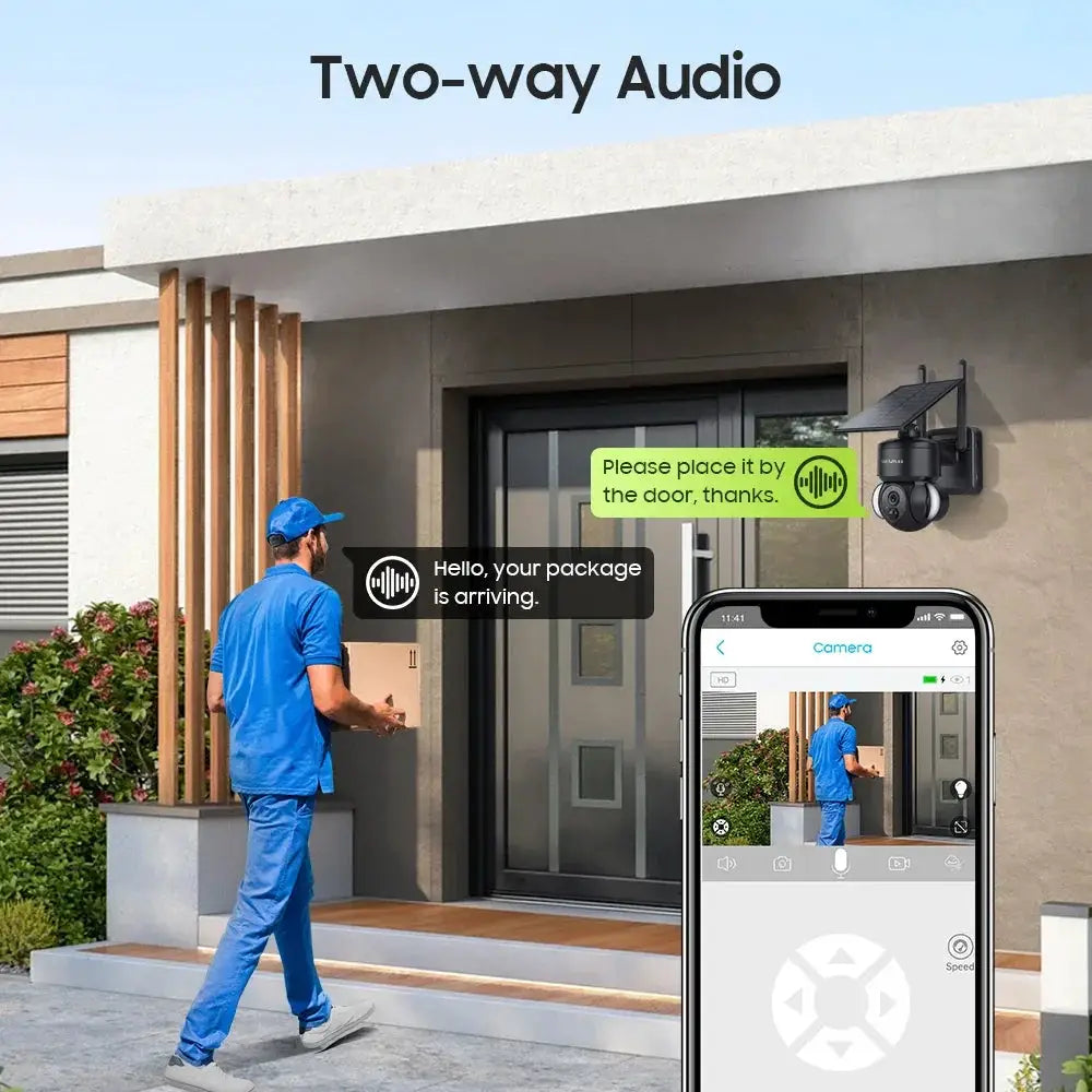 SHIWOJIA Mini Solar Camera 4G Wifi PTZ 3MP 4X Zoom - Tredruns