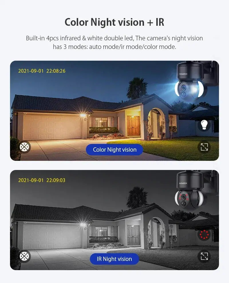 INQMEGA 4MP WiFi Tuya Solar Outdoor Security Camera