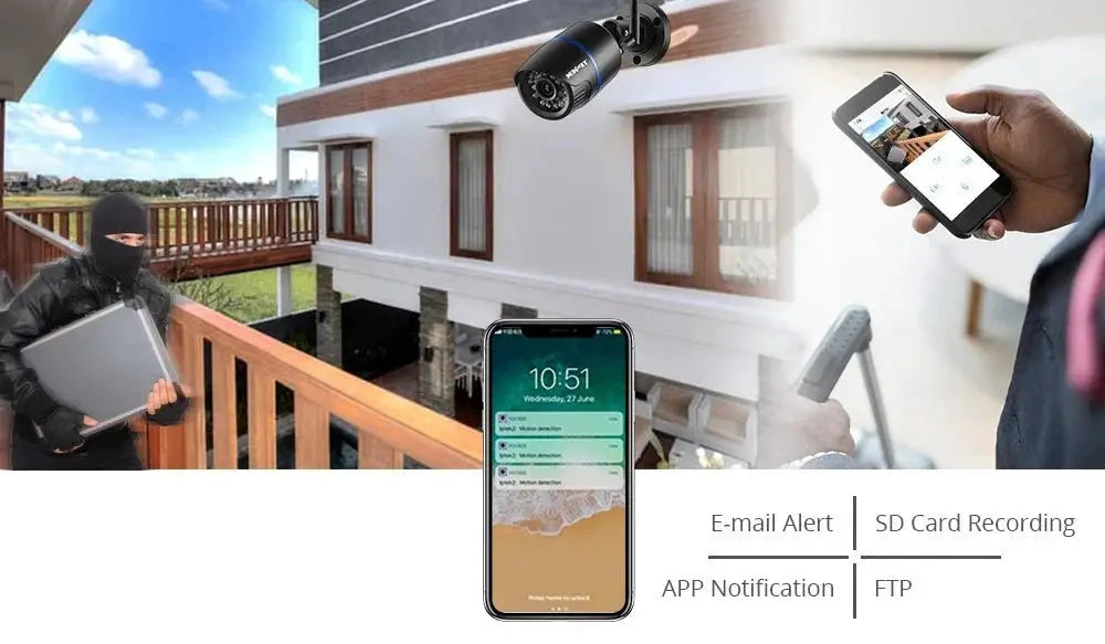 4MP Outdoor WiFi Bullet Security Camera - CamHi CamHipro Compatible Alerts - stepyours.com