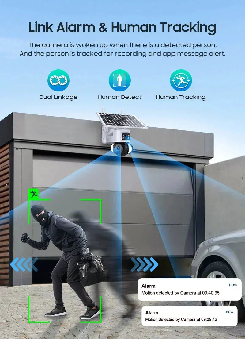 Shiwojia 6MP 4G Solar Security Camera Outdoor Surveillance