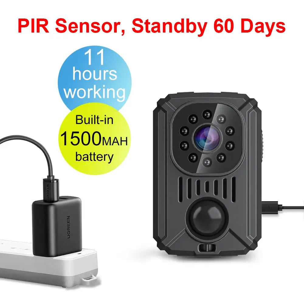 MD31 Mini PIR Video Body Camera Back Clip Photography DV Smart Camera HD 1080P Recorder Motion Activated Small For Car Nanny Cam