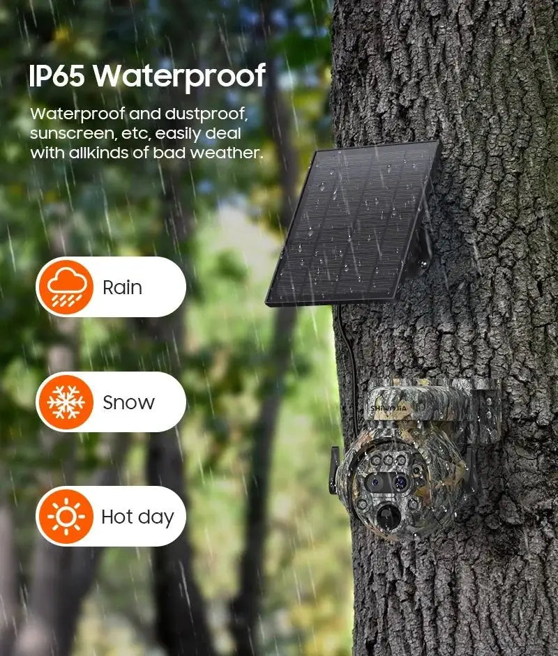 Shiwojia 12X Zoom 4K Solar Camera With Dual Lens 4G 360 Degree View - stepyours.com