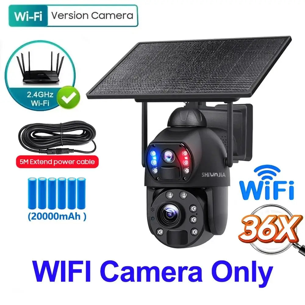 SHIWOJIA Solar 4G Security Camera With 360 Night Vision And 36X Zoom - stepyours.com