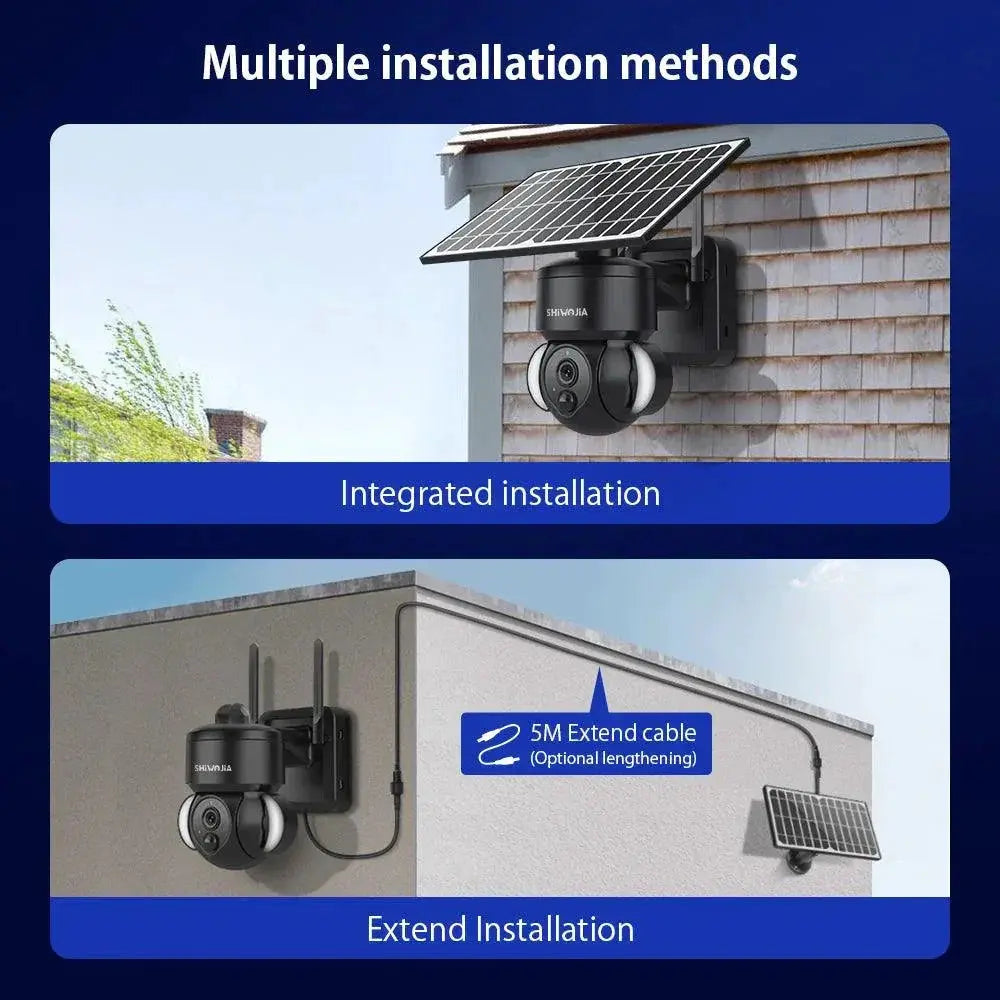 Shiwojia WiFi Solar Powered Security Camera 4MP Outdoor