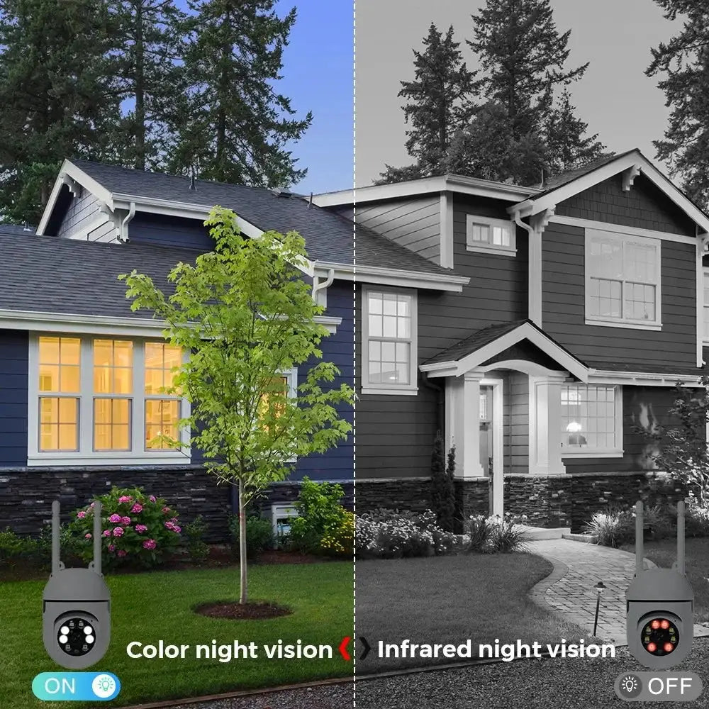 4MP Outdoor WiFi Camera PTZ 2K HD AI Auto Tracking Night Vision - stepyours.com