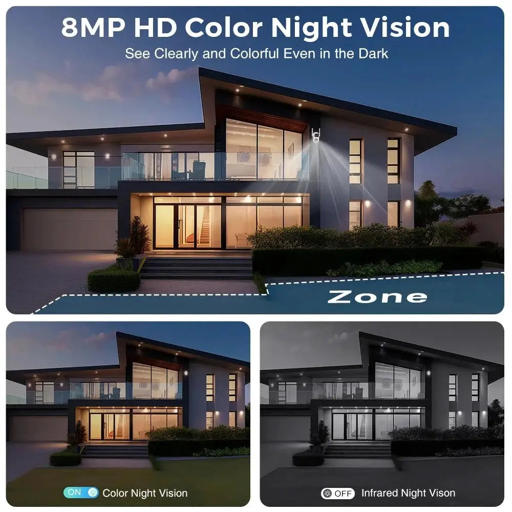 Besder 8MP WiFi PTZ Outdoor Camera With Auto Tracking Night Vision - stepyours.com